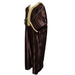 M3qs Brngld 122 Men Moroccan Brown Cotton Blend Half Sleeve Thobe Jubba Dishdasha 203307