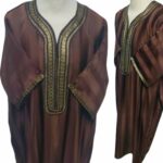 Moroccan 3/4 Sleeve Brown/Gold Thobe