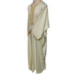 M3qs Crm 222lk Men’s Moroccan 3 Quarter Sleeve Cream Jubba Thobe Djellaba 221815