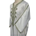 M3qs Crm 333lk Men’s Moroccan 3 Quarter Sleeve Cream Jubba Thobe Djellaba 222304