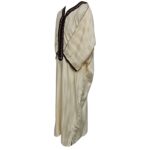 M3qs Crmbrwn Aa5 Moroccan Cream Brown Cotton Blend 3 Quarter Sleeve Thobe Jubba Dishdasha0103 192157