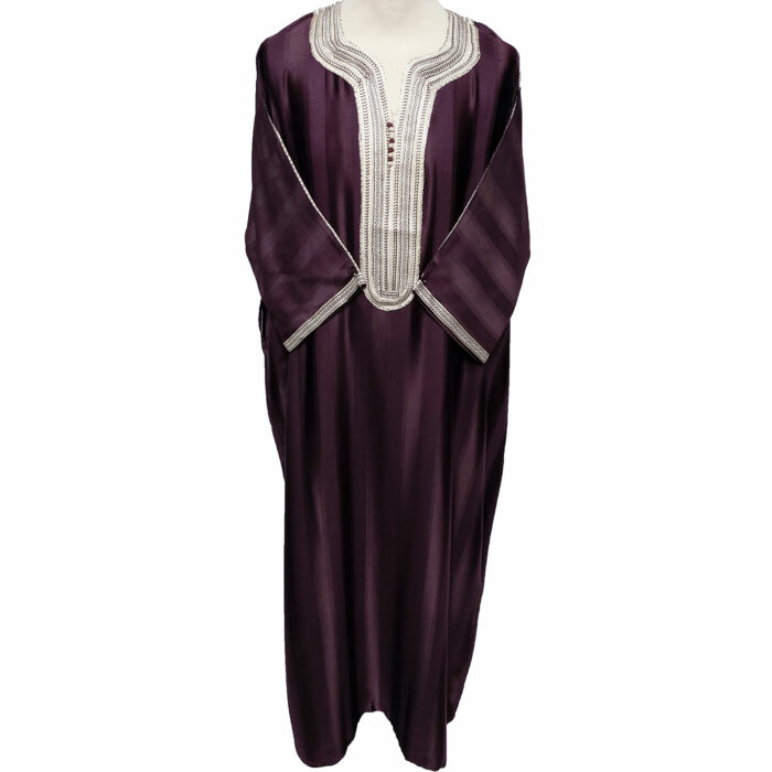 Moroccan Dark Maroon Rich Cotton 3-Quarter Sleeve Thobe