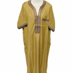 Moroccan Rich Cotton 3-Quarter Sleeve Gold Thobe
