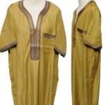 Moroccan Poly-Cotton Short Sleeves Gold Thobe