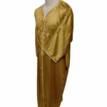 Moroccan Soft-Feel Cotton Blend Gold 3-Quarter Sleeve Thobe