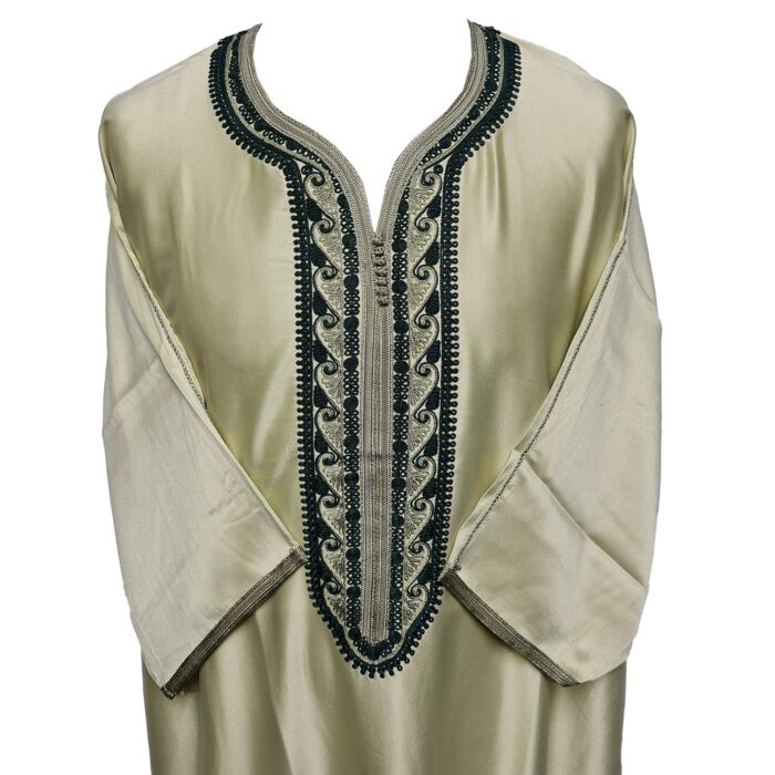 M3qs Gplngrn 101 Moroccan Green Cotton Blend 3 Quarter Sleeve Thobe Jubba Dishdasha0103 194606