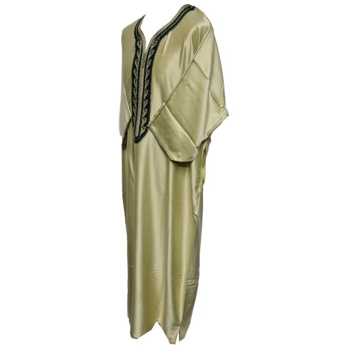 M3qs Gplngrn 101 Moroccan Green Cotton Blend 3 Quarter Sleeve Thobe Jubba Dishdasha0103 194613
