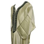 M3qs Gplngrn 101 Moroccan Green Cotton Blend 3 Quarter Sleeve Thobe Jubba Dishdasha0103 194617