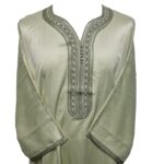 M3qs Gplngrnn 0089 Moroccan Green Cotton Blend 3 Quarter Sleeve Thobe Jubba Dishdasha0103 194503
