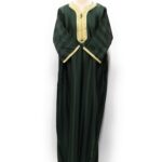 Moroccan Summer 3-Quarter Sleeve Army Green & Gold Thobe