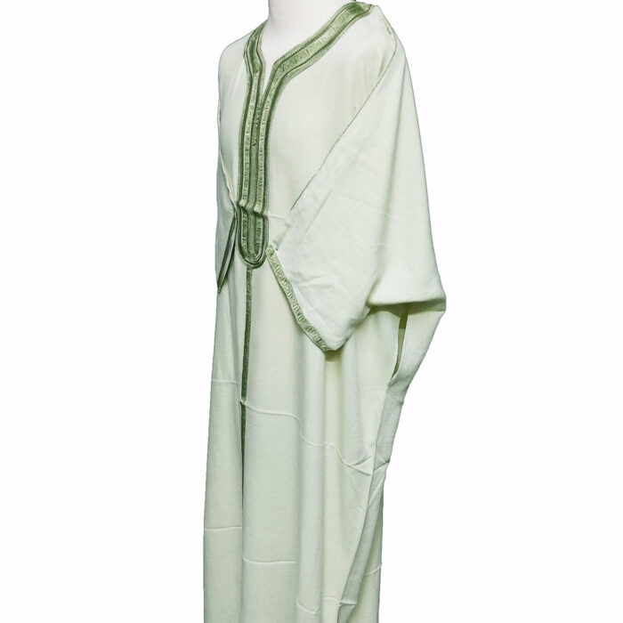 Moroccan Rich Cotton 3-Quarter Sleeve Thobe Light Green
