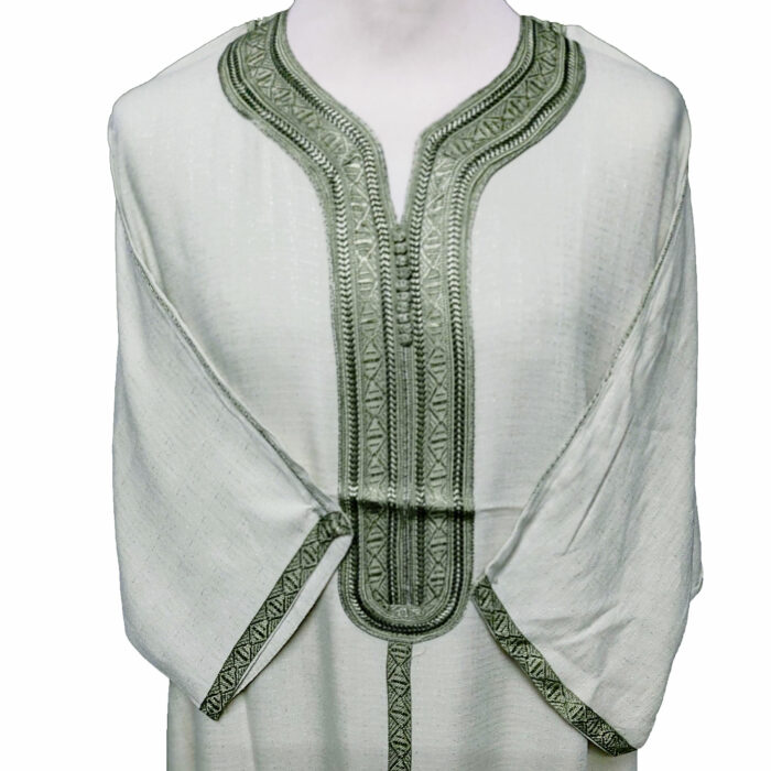 Moroccan Rich Cotton 3-Quarter Sleeve Thobe Light Green