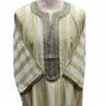 M3qs Green1ab Men Short Sleeves Moroccan Thobes Jubba Kandora 153131