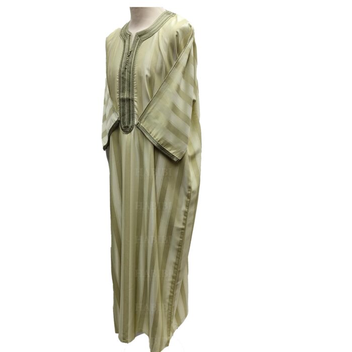 M3qs Green1ab Men Short Sleeves Moroccan Thobes Jubba Kandora 153142