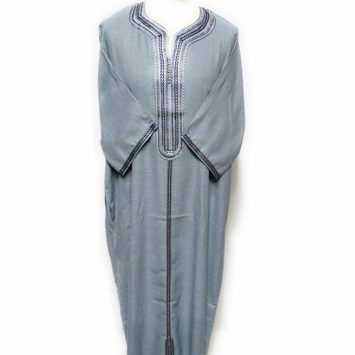 Moroccan Rich Cotton 3-Quarter Sleeve Grey LS Thobe
