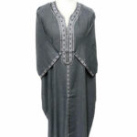 Moroccan Rich Cotton 3-Quarter Sleeve Grey Thobe