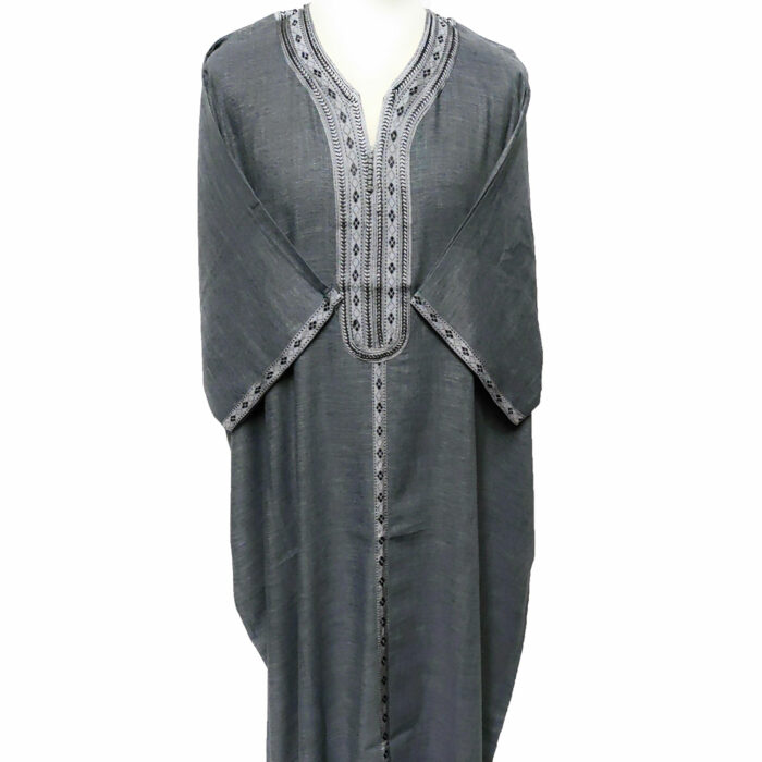 Moroccan Rich Cotton 3-Quarter Sleeve Grey Thobe