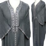 Moroccan Rich Cotton 3-Quarter Sleeve Grey Thobe