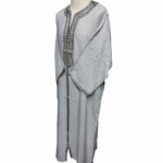 Moroccan Grey Rich Cotton 3-Quarter Sleeve Thobe