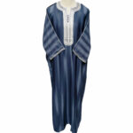 Moroccan Grey Rich Cotton 3-Quarter Sleeve Thobe