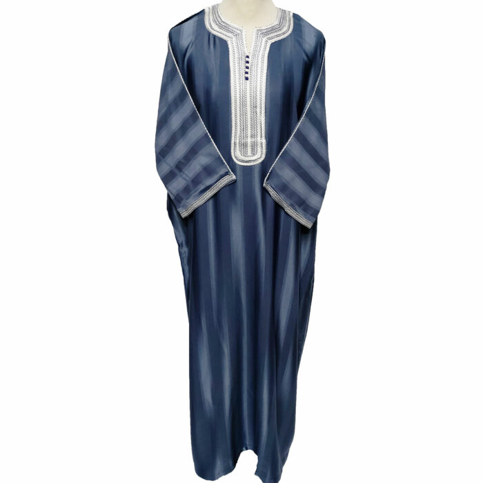 Moroccan Grey Rich Cotton 3-Quarter Sleeve Thobe