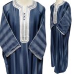 Moroccan Grey Rich Cotton 3-Quarter Sleeve Thobe