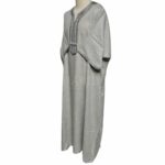 M3qs Gryctnn 007 Men Moroccan Grey 3 Quarter Sleeves Thobe Jubba Kandora (66)