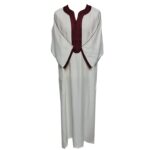 M3qs Jtt 001 High Quality Premium Cotton Habibi Collections Mens Morroccan 3 Quarter Sleeve Thobe Jubba Habibi Collections 190614