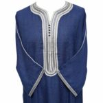 M3qs Jtt 013 High Quality Premium Cotton Habibi Collections Mens Morroccan 3 Quarter Sleeve Thobe Jubba Habibi Collections 191147