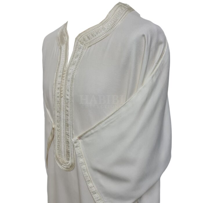 M3qs Jtt 017 High Quality Premium Cotton Habibi Collections Mens Morroccan 3 Quarter Sleeve Thobe Jubba Habibi Collections 194319
