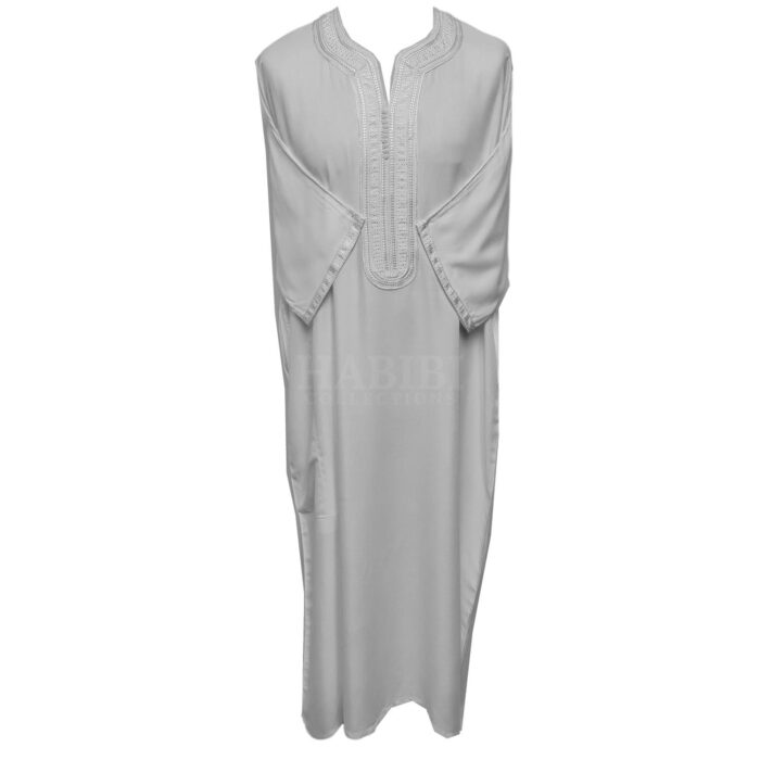 M3qs Jtt 021 High Quality Premium Cotton Habibi Collections Mens Morroccan 3 Quarter Sleeve Thobe Jubba Habibi Collections 19258