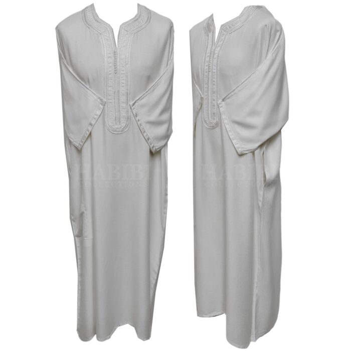 M3qs Jtt 021 High Quality Premium Cotton Habibi Collections Mens Morroccan 3 Quarter Sleeve Thobe Jubba Habibi Collections 194258