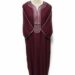 Moroccan Rich Cotton 3-Quarter Sleeve Maroon Thobe