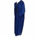 M3qs Navwpc 1118 Moroccan Cotton Blend Navy Blue 3 Quarter Sleeve Thobe Jubba Kandora Dishdasha (2)