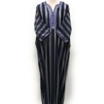 Moroccan Summer 3-Quarter Sleeve Navy & Blue Striped Thobe