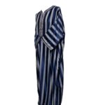 M3qs Navygry 0074 Moroccan Navy Blue Cotton Blend 3 Quarter Sleeve Thobe Jubba Dishdashaqs0074 (1)