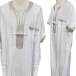 Moroccan Rich Cotton 3-Quarter Sleeve Thobe Off-White