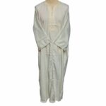 M3qs Ofwttctnn 0014 Men Moroccan Off White 3 Quarter Sleeves Thobe Jubba Kandora (32)