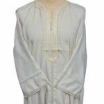 M3qs Ofwttctnn 0014 Men Moroccan Off White 3 Quarter Sleeves Thobe Jubba Kandora (34)