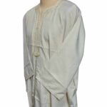 M3qs Ofwttctnn 0014 Men Moroccan Off White 3 Quarter Sleeves Thobe Jubba Kandora (35)
