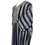 M3qs Rachchp 010 Moroccan Navy Blue Cotton Blend Light Weight 3 Quarter Sleeve Thobe Jubba Dishdasha0414 005928