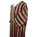 M3qs Rachchp 020 Moroccan Burgundy Cotton Blend Light Weight 3 Quarter Sleeve Thobe Jubba Dishdasha (1)