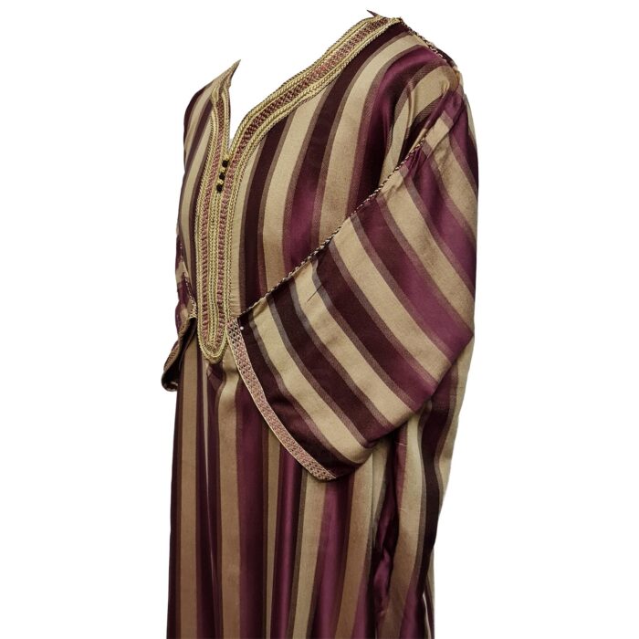 M3qs Rachchp 020 Moroccan Burgundy Cotton Blend Light Weight 3 Quarter Sleeve Thobe Jubba Dishdasha (1)