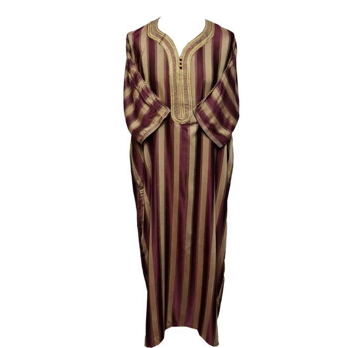 M3qs Rachchp 020 Moroccan Burgundy Cotton Blend Light Weight 3 Quarter Sleeve Thobe Jubba Dishdasha (2)