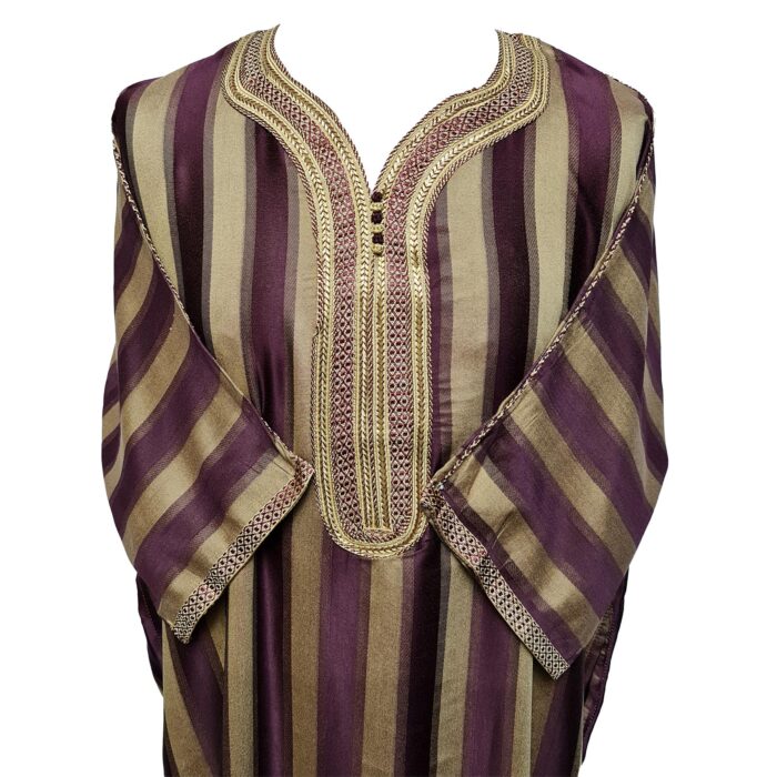 M3qs Rachchp 021 Moroccan Burgundy Cotton Blend Light Weight 3 Quarter Sleeve Thobe Jubba Dishdasha (2)