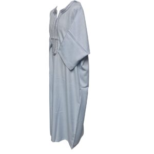 M3qs Rchctn 22xx Moroccan Rich Cotton Light Blue 3 Quarter Sleeves Thobe Jubba Kandora Dishdasha0630 134216