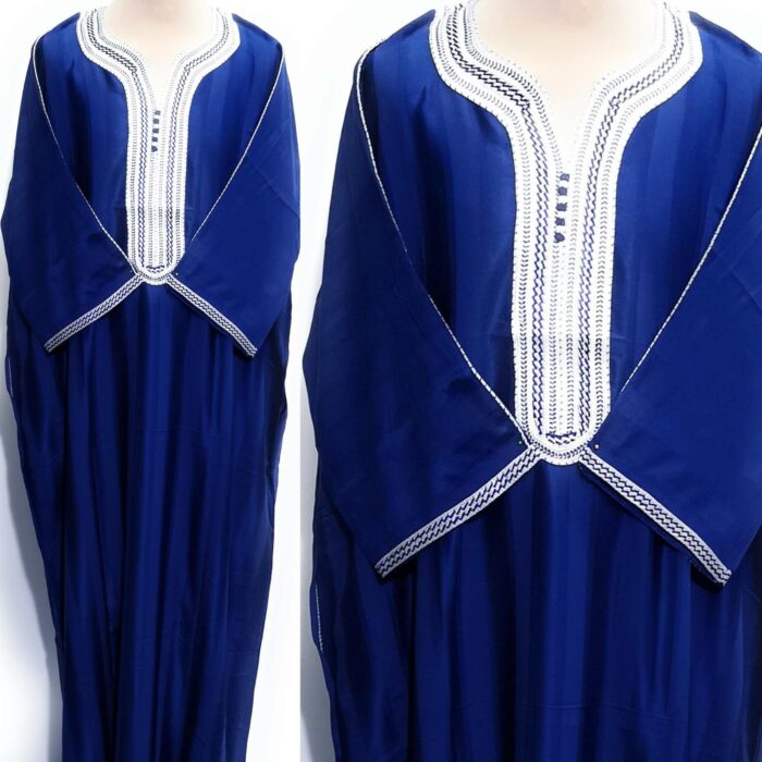 Moroccan Summer 3-Quarter Sleeve Royal Blue Thobe