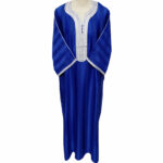 Moroccan 3-Quarter Sleeve Royal Blue Thobe