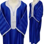 Moroccan 3-Quarter Sleeve Royal Blue Thobe