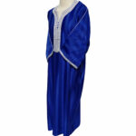 Moroccan 3-Quarter Sleeve Royal Blue Thobe